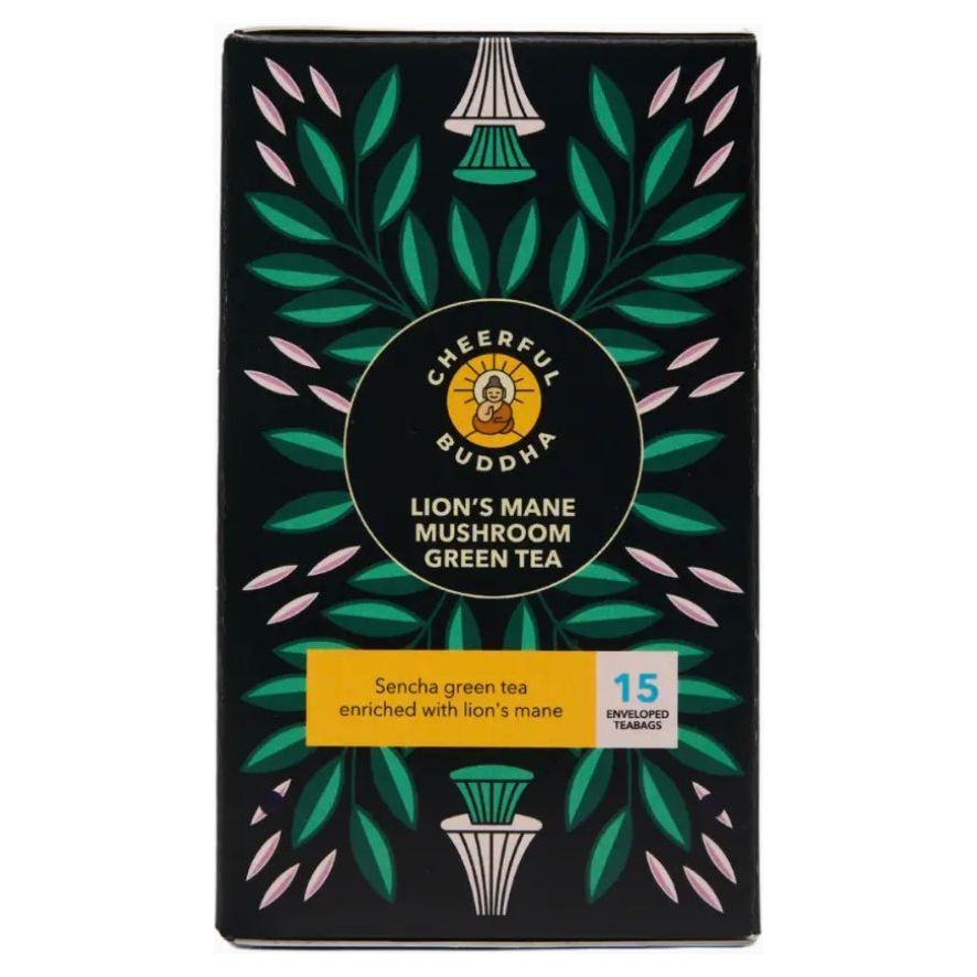 Cheerful Buddah Lion's Mane Green Tea (15 enveloped tea bags)