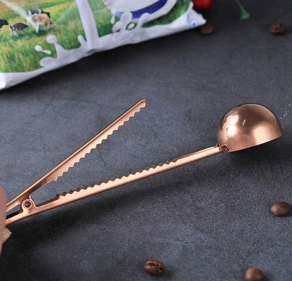 Coffee Scoop with Bag Clip, ROSE GOLD, 18 cm