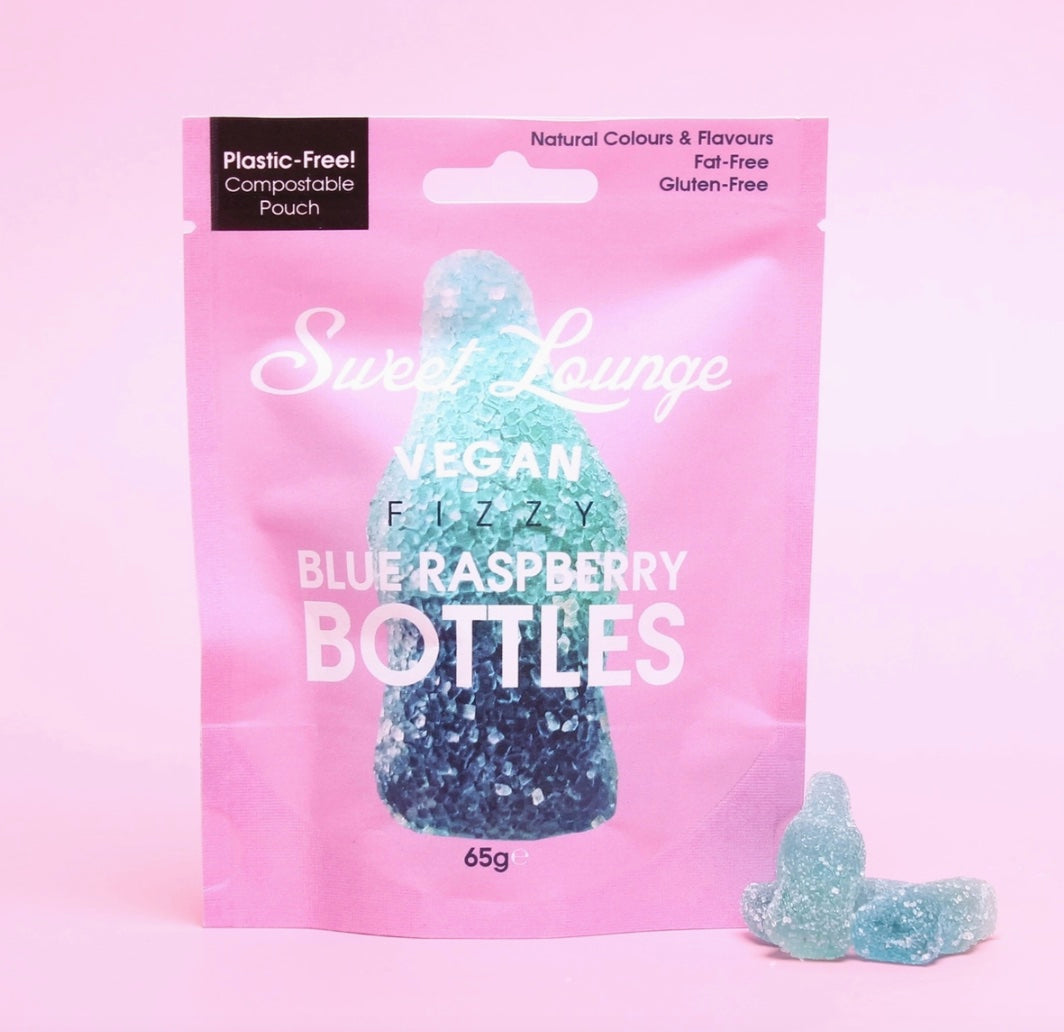 Blue Raspberry Bottles (Plastic-Free) 65g