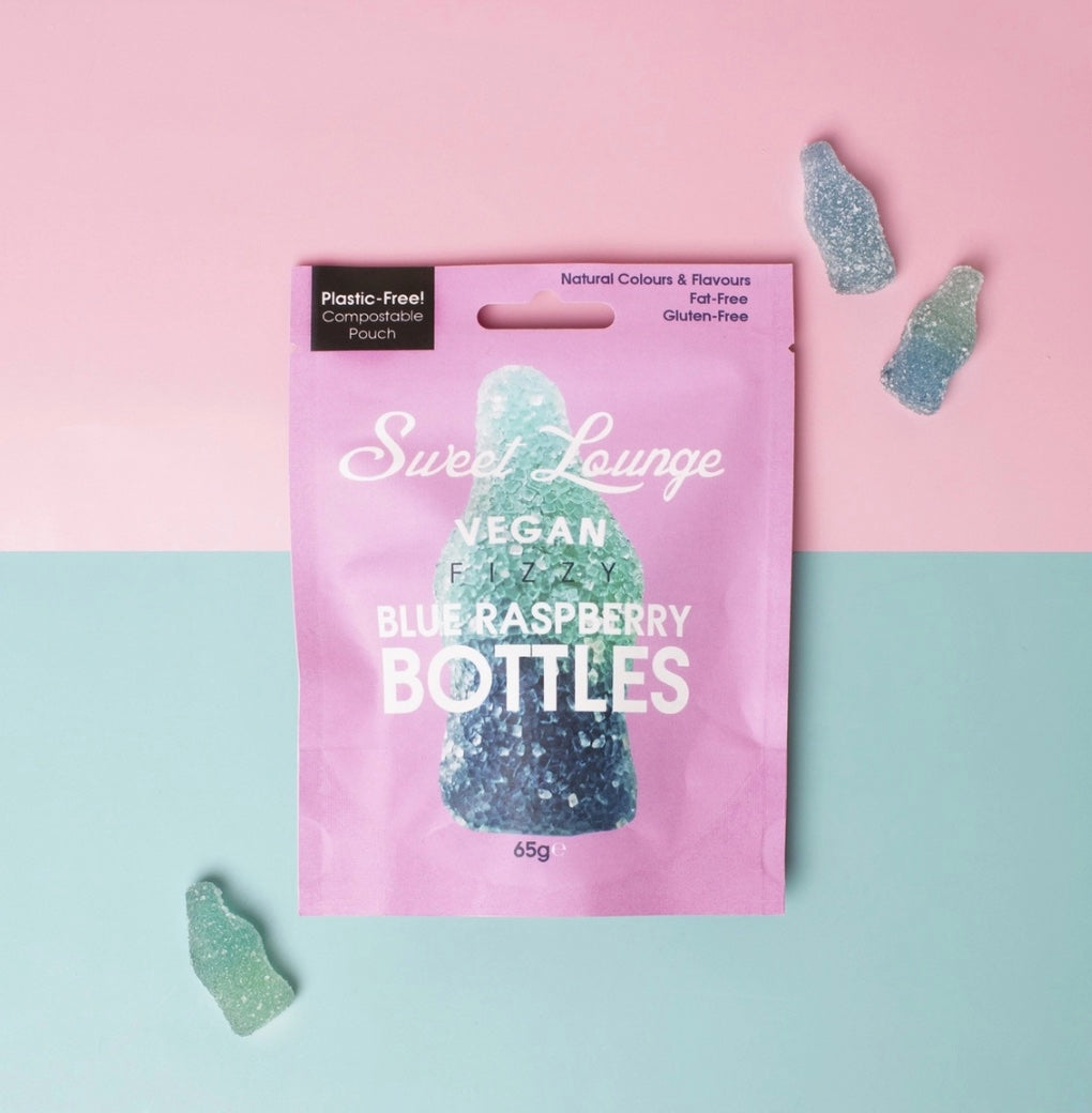 Blue Raspberry Bottles (Plastic-Free) 65g