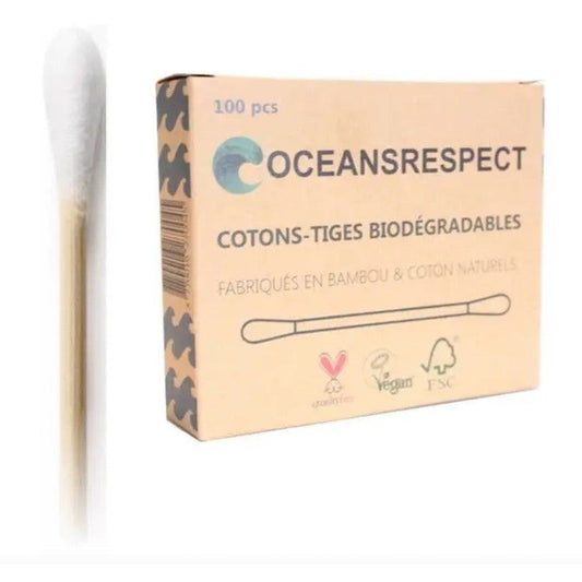 Bamboo Cotton Swab - White - Box of 100 units