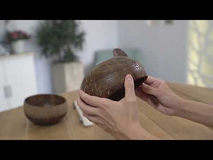 Eco Coconut Shell Bowl Set (Two Bowls) - Geometric